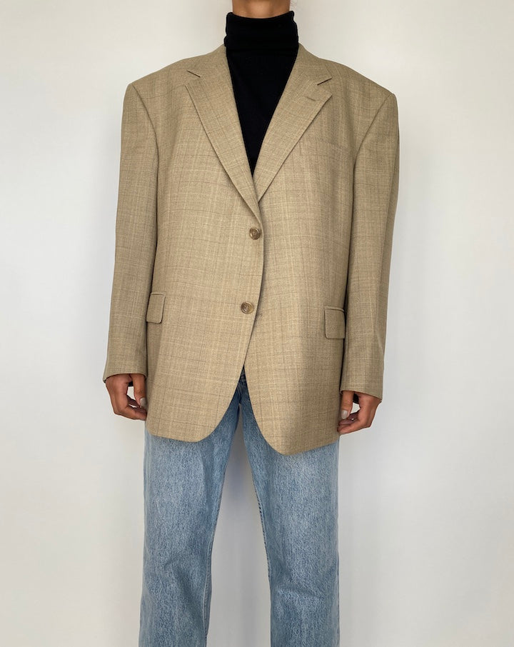 VINTAGE BEIGE CHECKED BLAZER 1870