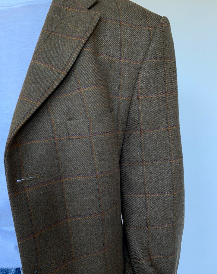 VINTAGE SINGLE BREASTED CHECKED BLAZER 3100