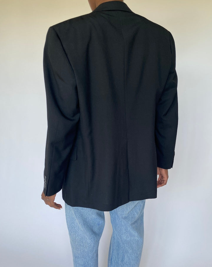 VINTAGE BLACK SINGLE BREASTED BLAZER 3566
