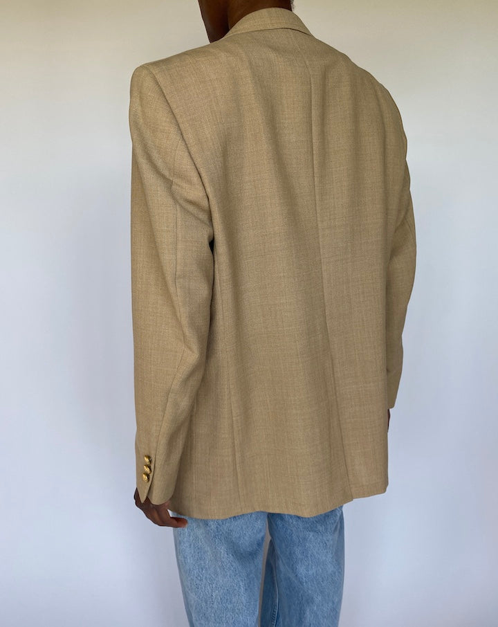 VINTAGE BEIGE SINGLE BREASTED BLAZER 3567
