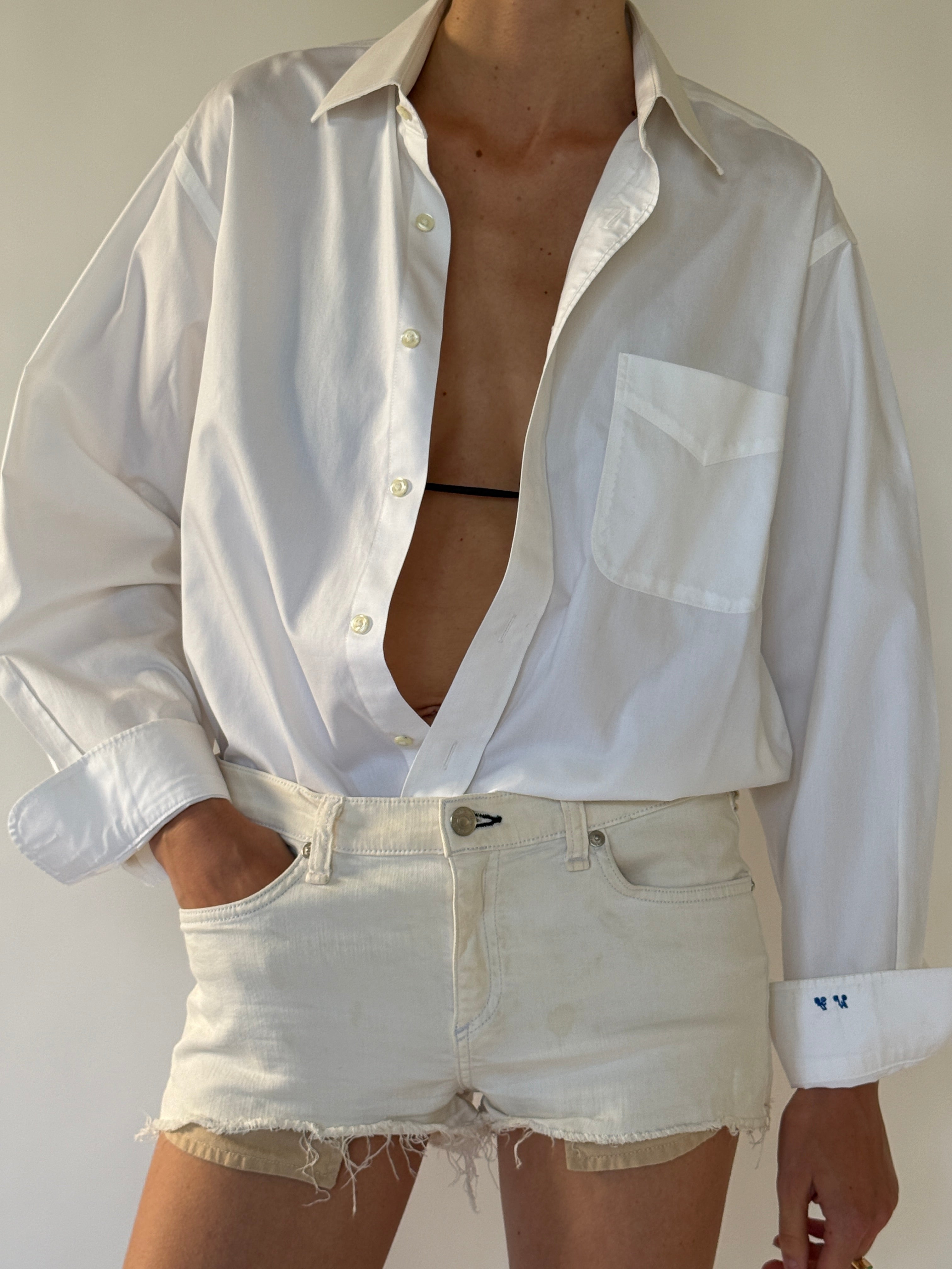 Vintage white cotton shirt front view
