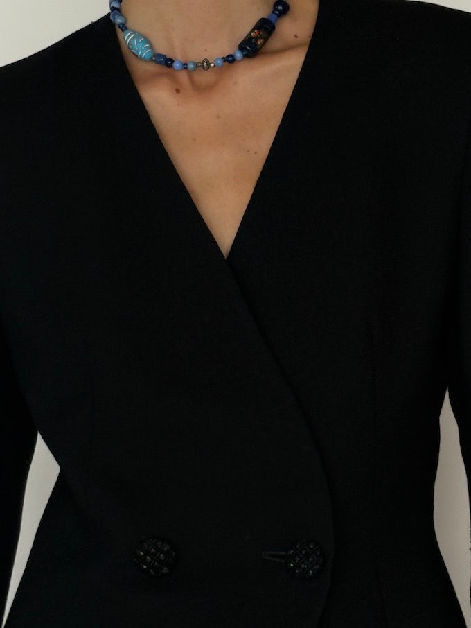 Vintage Structured Blazer Black 6514