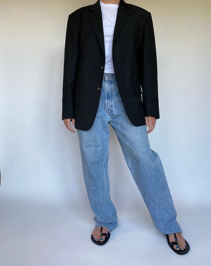 VINTAGE SINGLE BREASTED BLACK BLAZER 3105