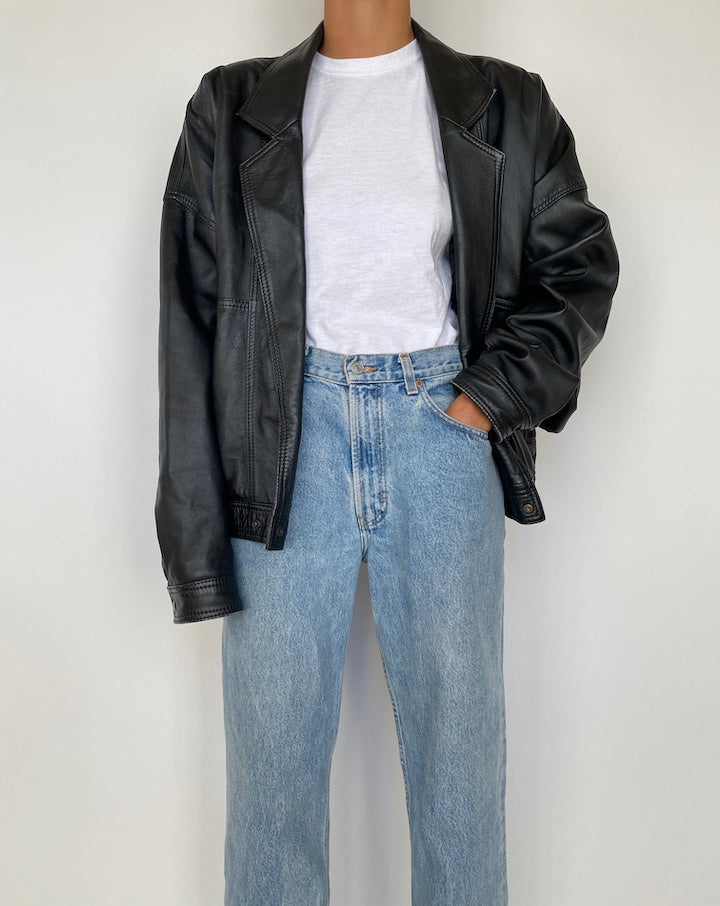 VINTAGE BLACK LEATHER JACKET 1872