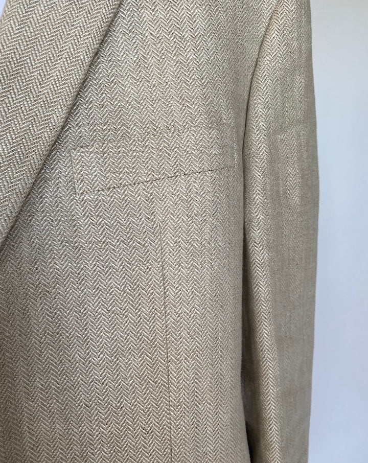 VINTAGE LIGHT BEIGE LINEN BLAZER 3570