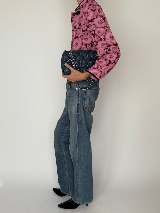 Vintage Pink Floral Blouse 6513