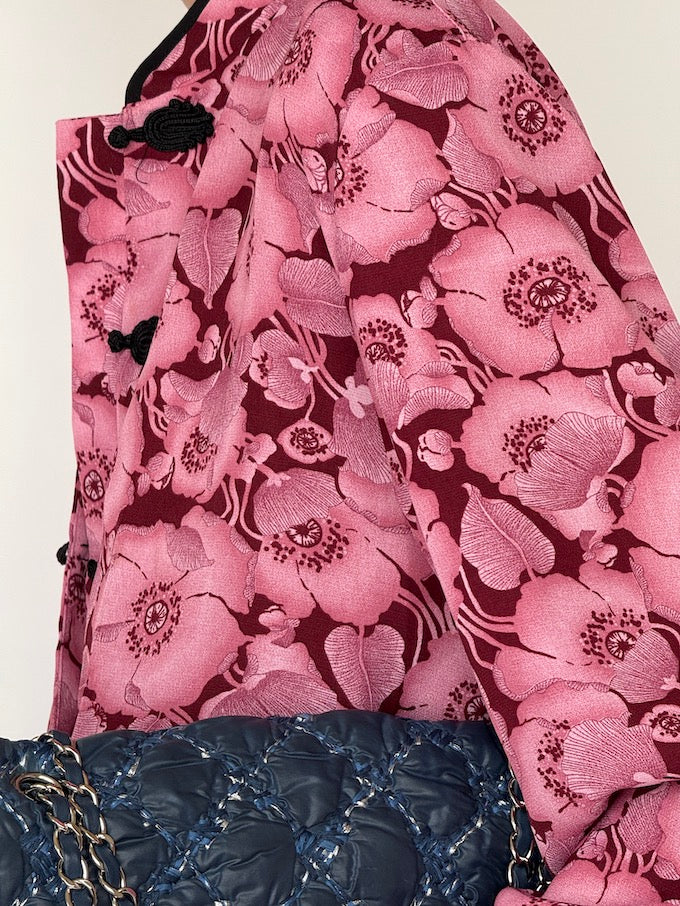 Vintage Pink Floral Blouse 6513