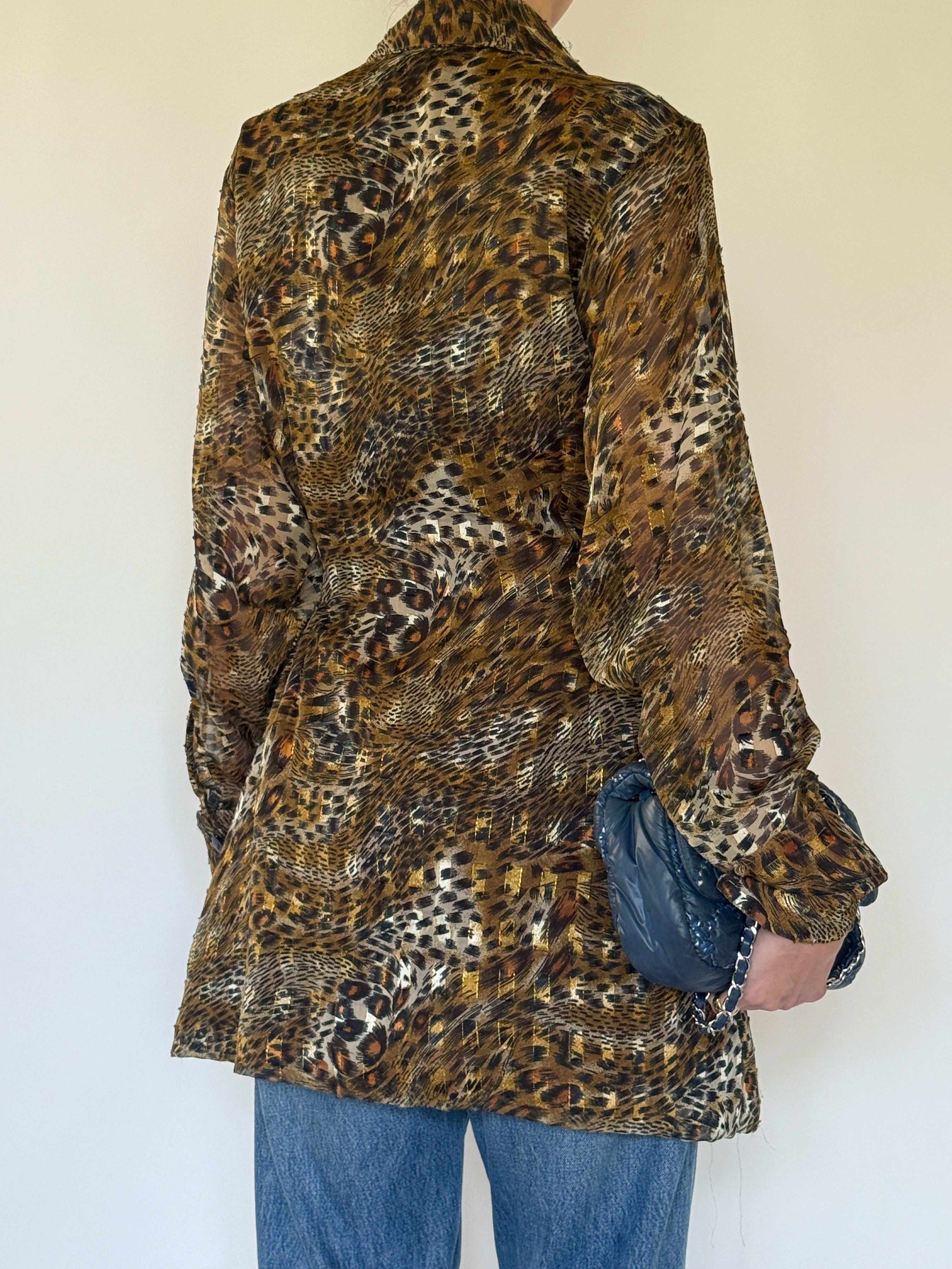 Vintage animal print jacket back view
