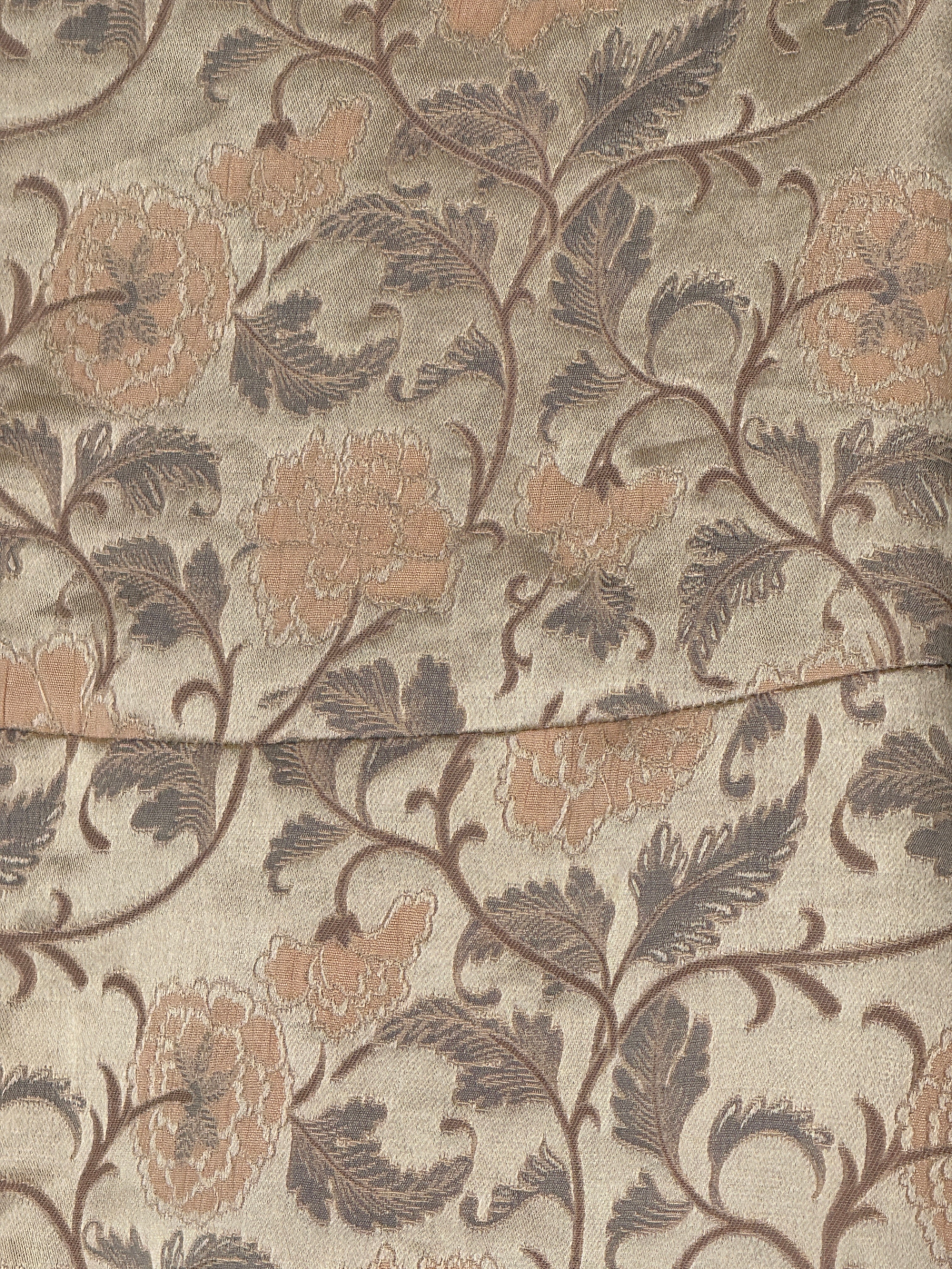 Vintage reversible leather jacquard jacket fabric close-up