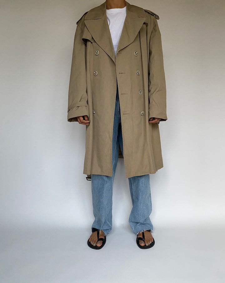 VINTAGE BEIGE OVERSIZED TRENCH COAT 2596