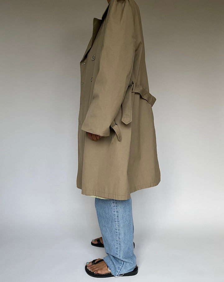 VINTAGE BEIGE OVERSIZED TRENCH COAT 2596