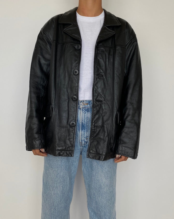 VINTAGE BLACK LEATHER JACKET 1888