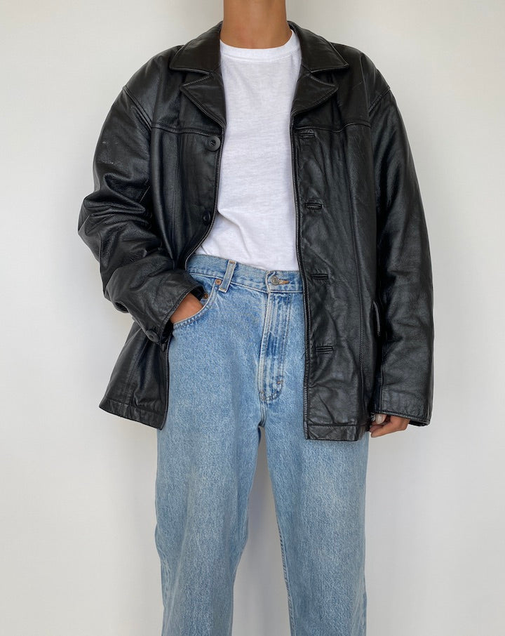 VINTAGE BLACK LEATHER JACKET 1888