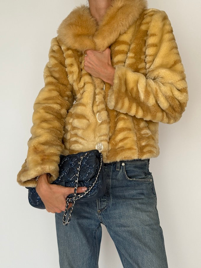 Vintage Honey Faux Fur Jacket 6547