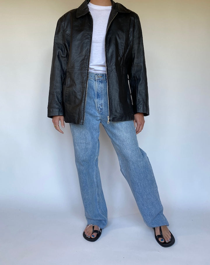 VINTAGE BLACK LEATHER JACKET 3114