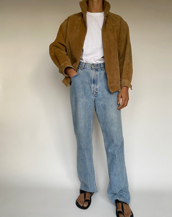 HONEY BROWN SUEDE LEATHER JACKET 2600