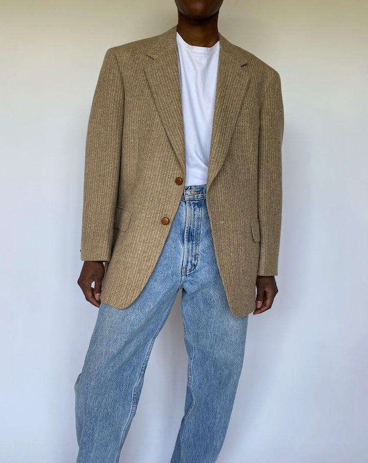 VINTAGE BEIGE SINGLE BREASTED BLAZER 3575