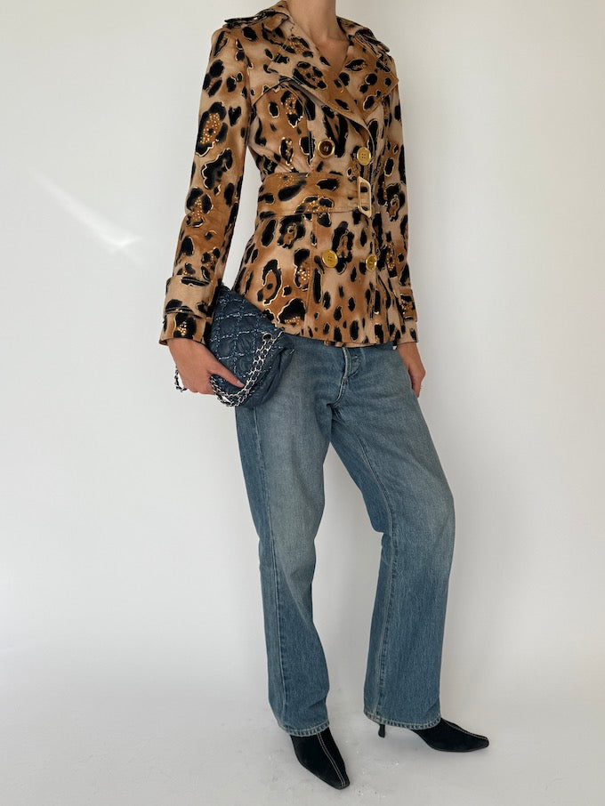 Vintage Leopard Lightweight Trench 6548
