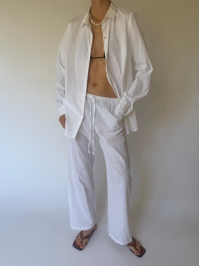 Vintage button-up shirt white 6169
