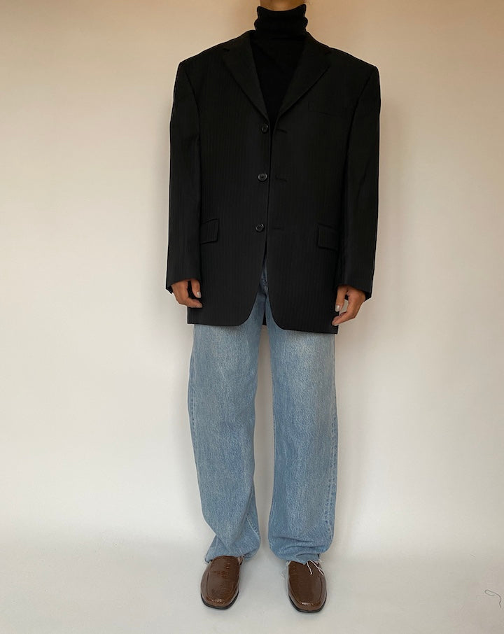VINTAGE OVERSIZED PINSTRIPED BLAZER 1895