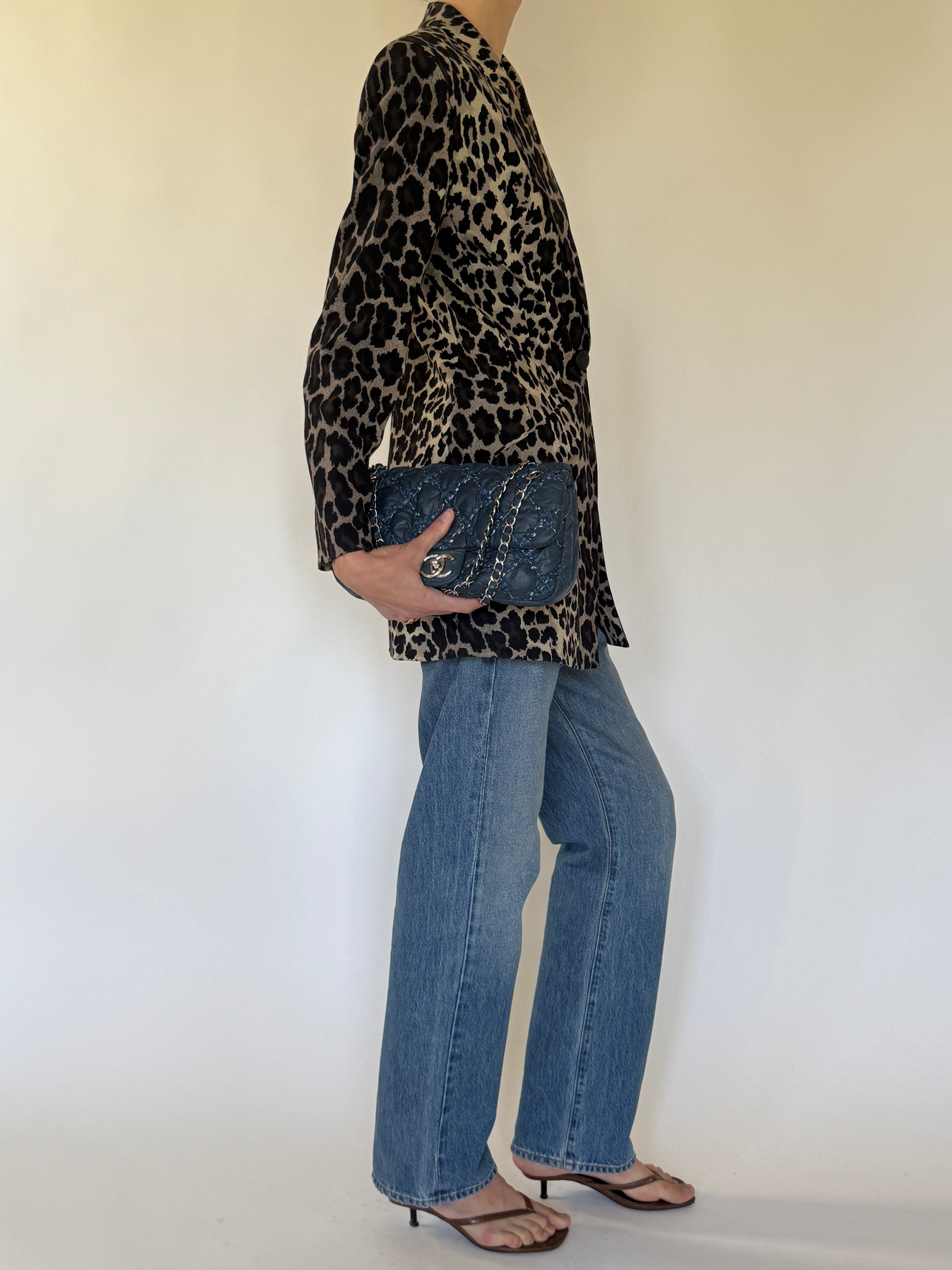 Vintage leopard blazer side view