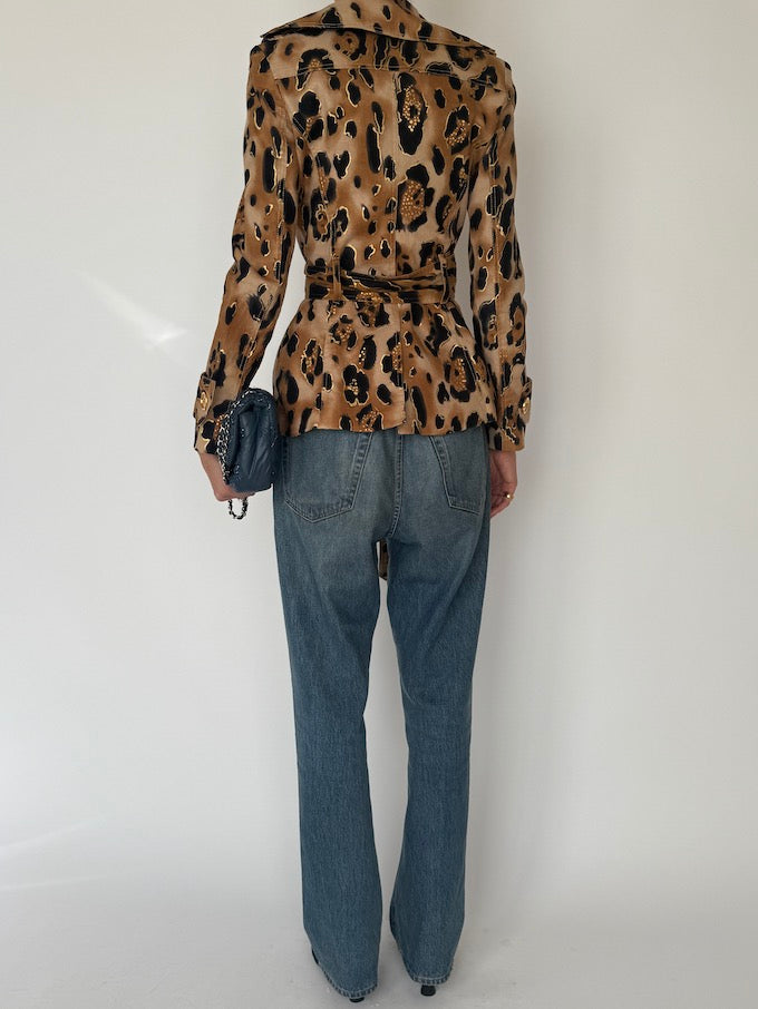 Vintage Leopard Lightweight Trench 6548