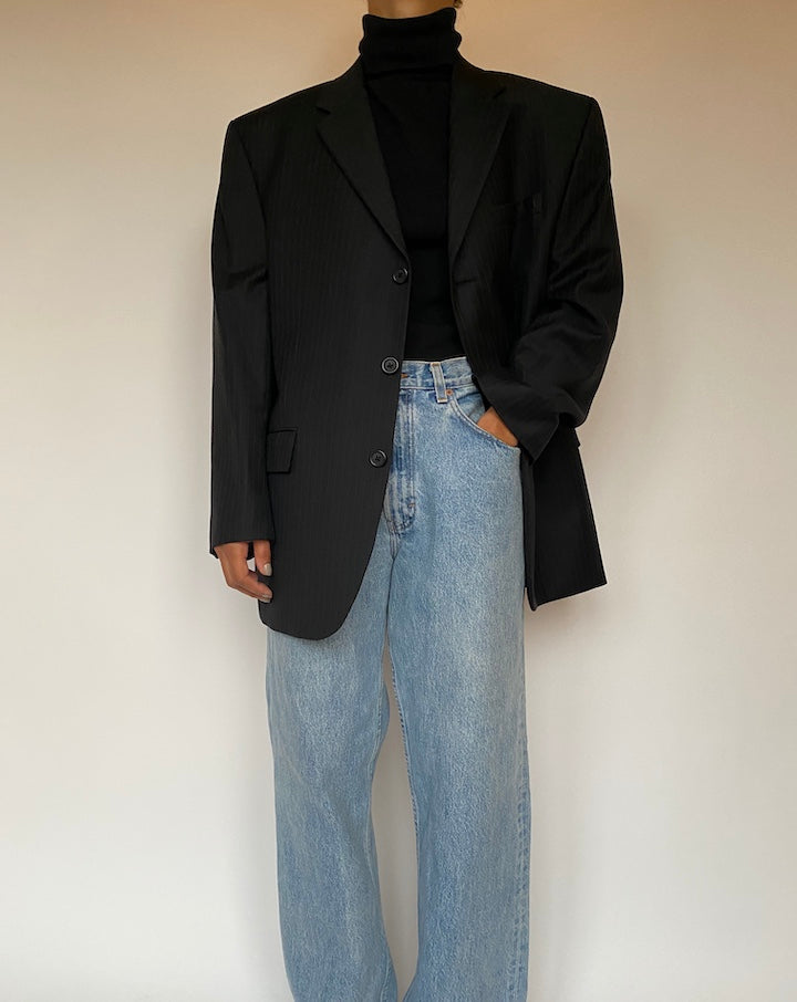 VINTAGE OVERSIZED PINSTRIPED BLAZER 1895