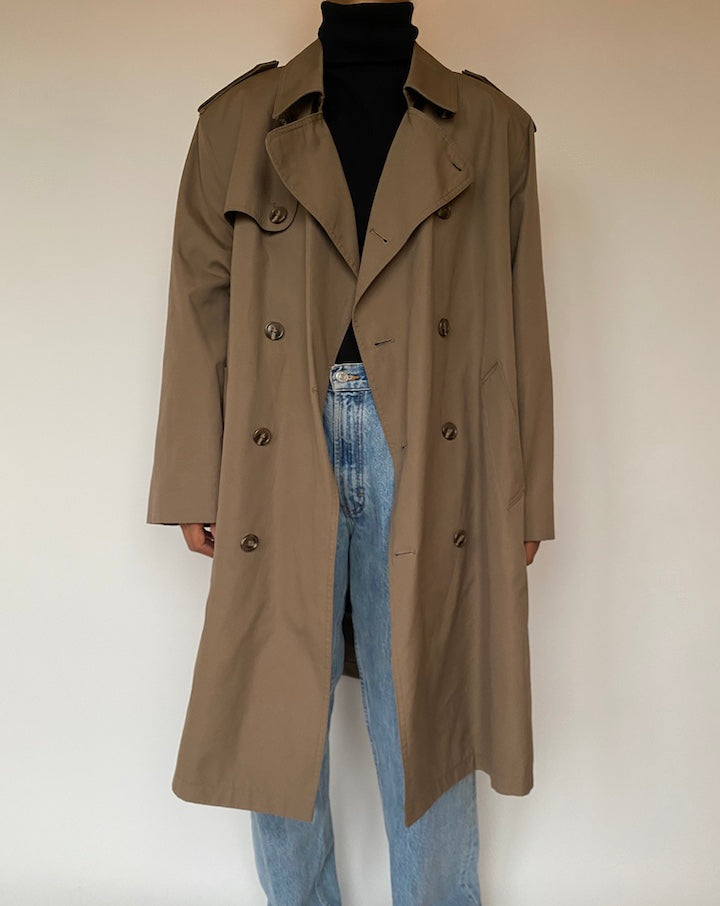 VINTAGE OVERSIZED BROWN TRENCH COAT 1897