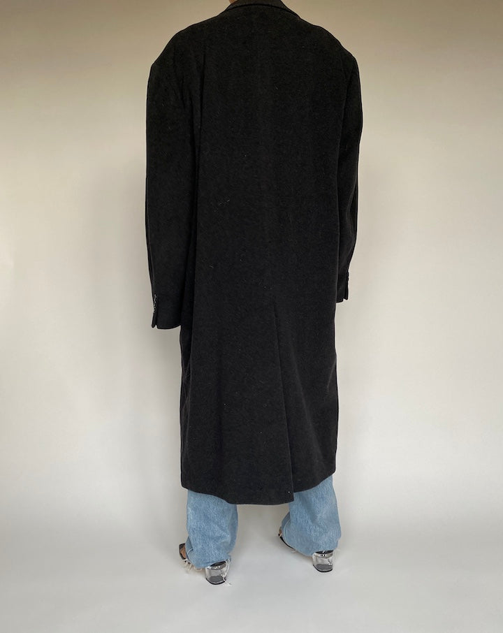 VINTAGE OVERSIZED LONG WOOL BLENDED COAT 2607