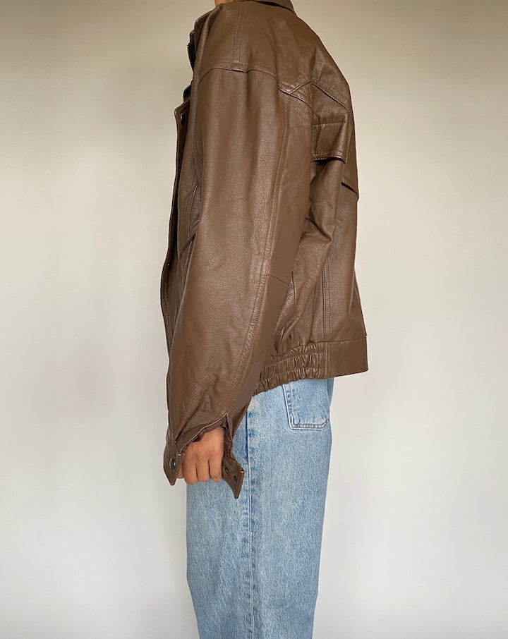 VINTAGE BROWN LEATHER JACKET 2608