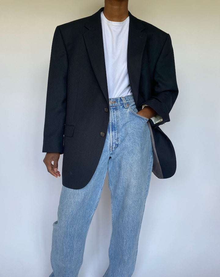 VINTAGE BLACK RALPH LAUREN BLAZER 3580
