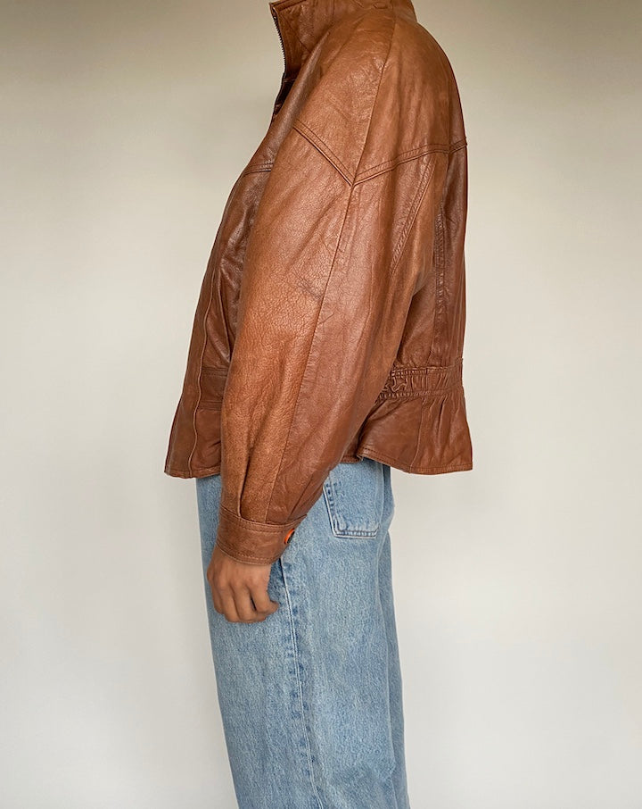 VINTAGE BROWN LEATHER JACKET 2610