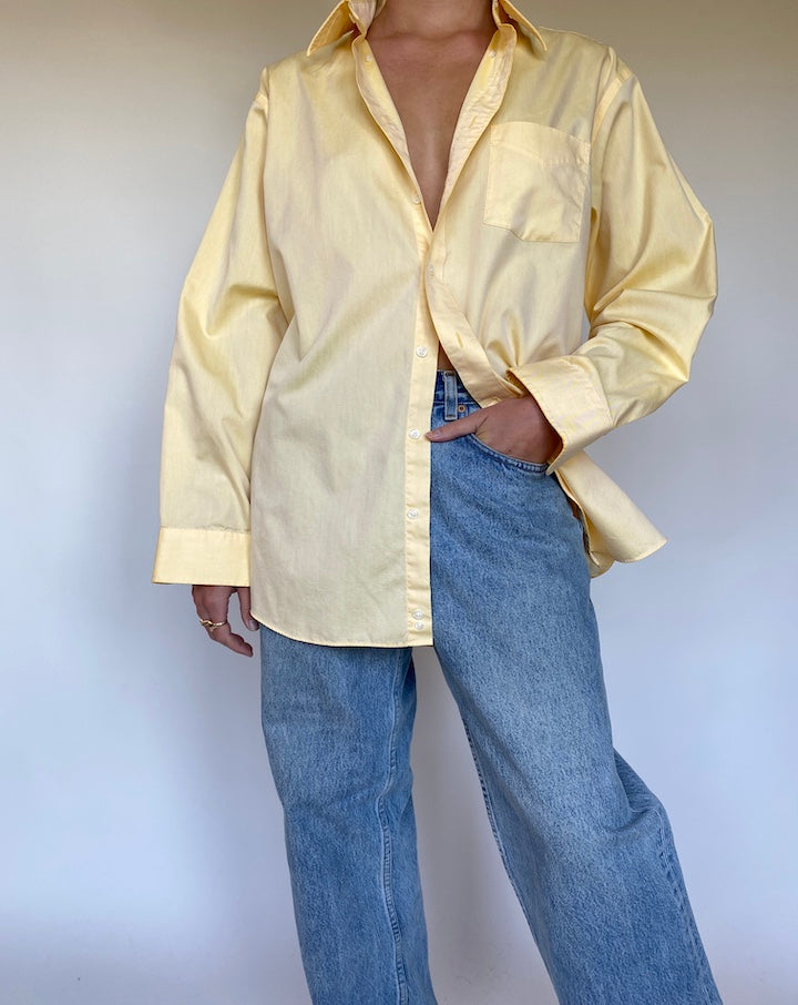 VINTAGE OVERSIZED YELLOW BUTTON DOWN SHIRT 3127