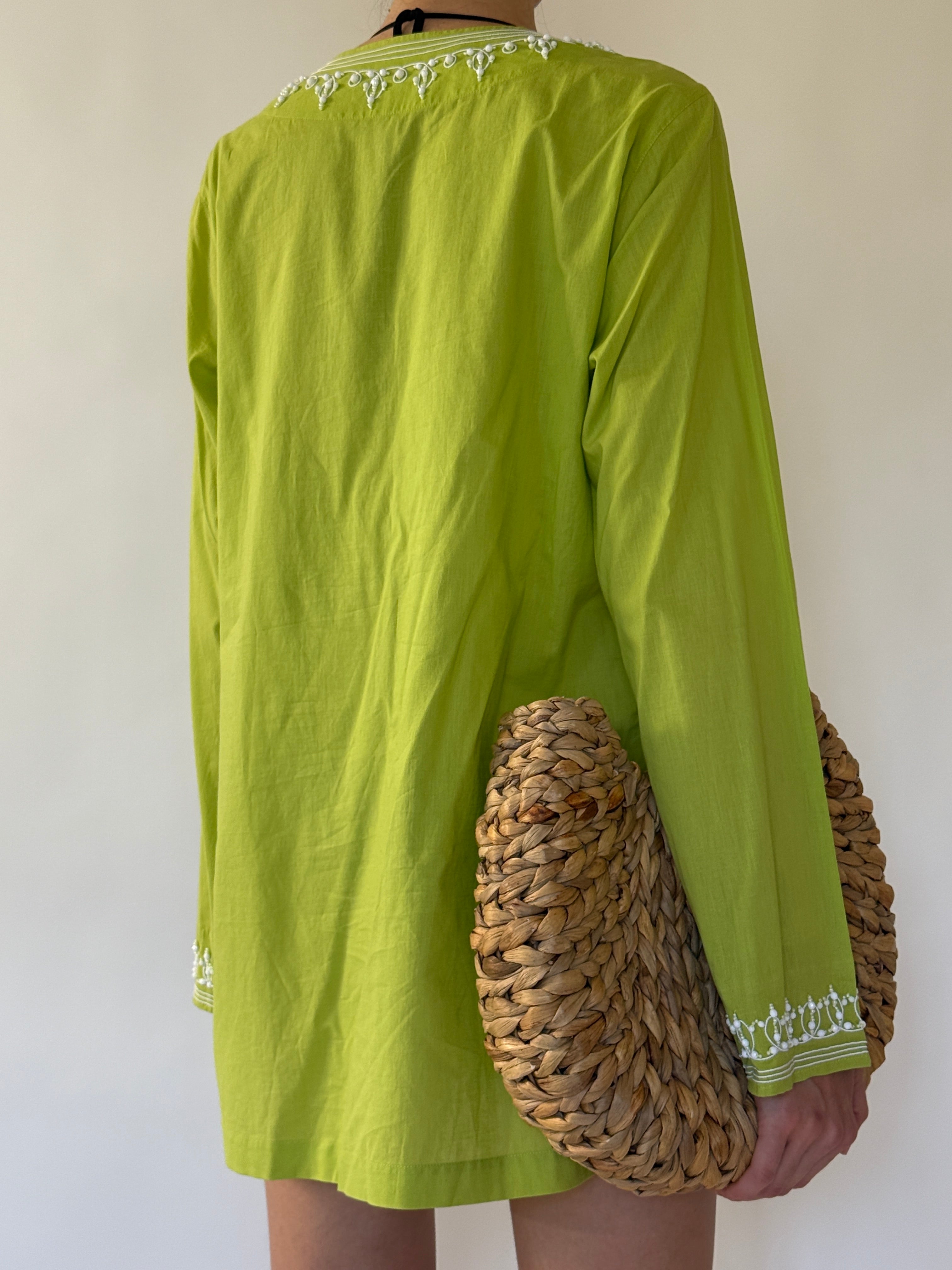 Vintage Michael Kors Swim lime green swim cover-up back view