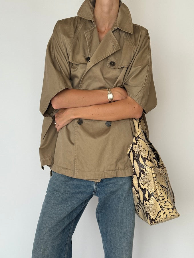 Vintage Khaki Trench Poncho 6468