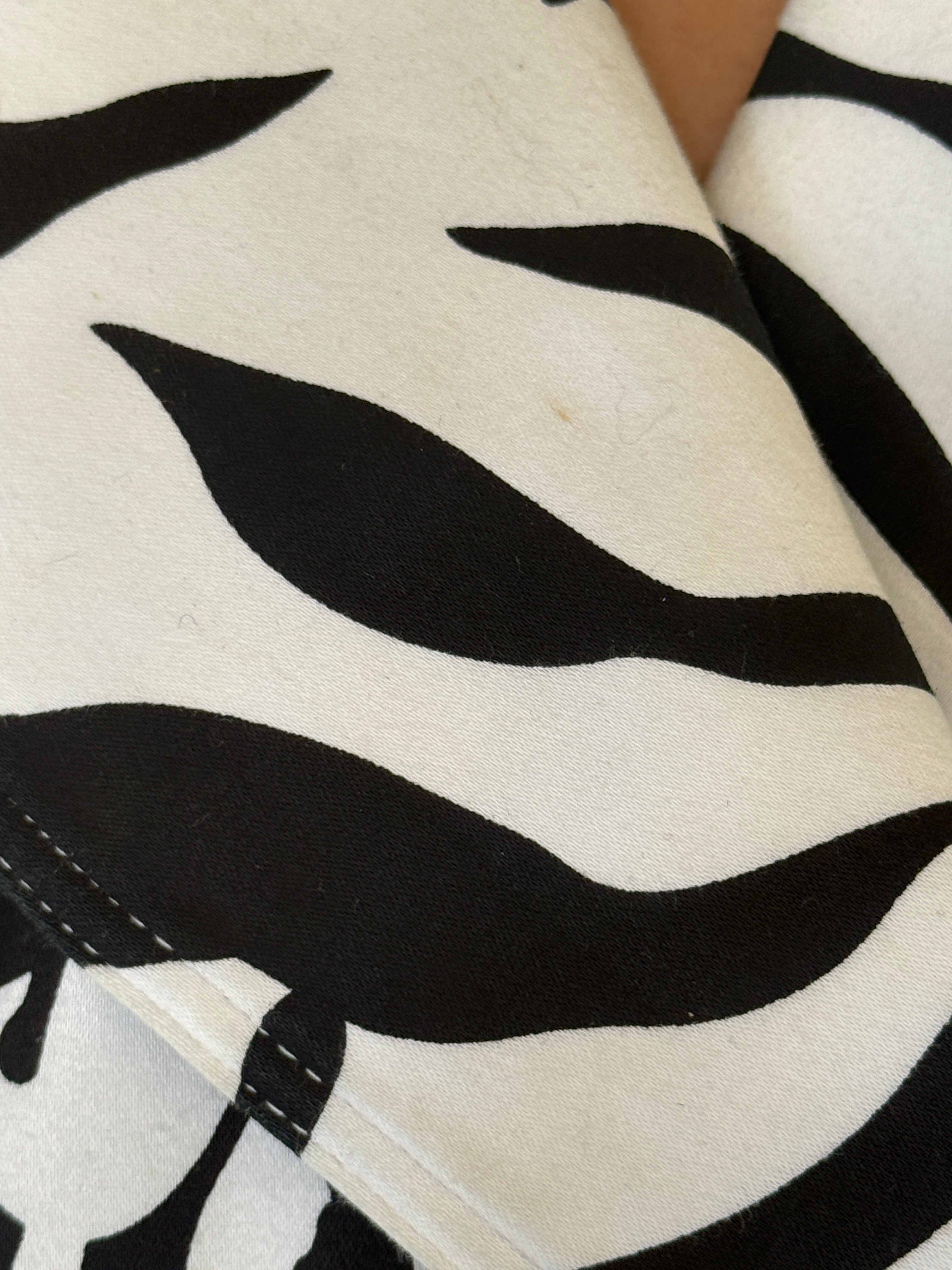 Vintage Zebra Print Belted Trench Jacket Black White 7666