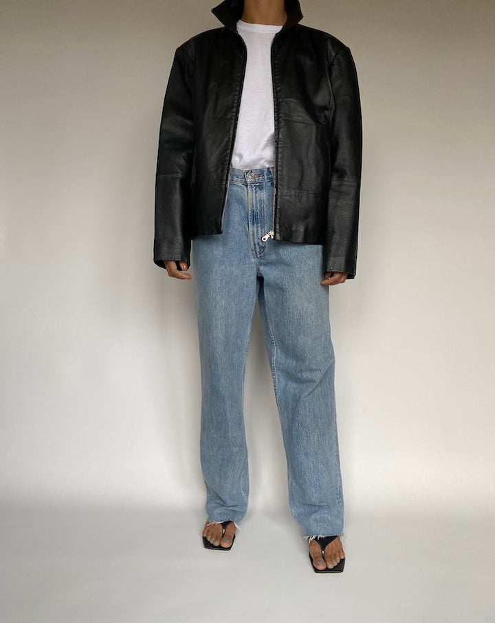 VINTAGE BLACK LEATHER JACKET 2615