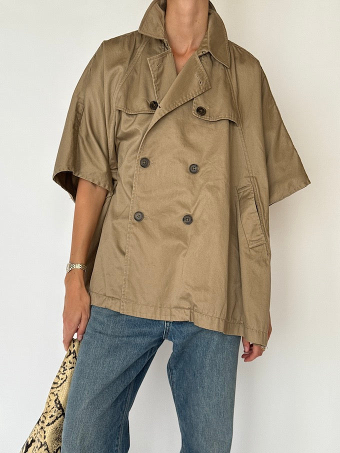Vintage Khaki Trench Poncho 6468
