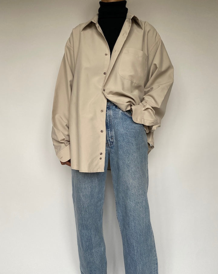 VINTAGE LIGHT BEIGE BUTTON DOWN SHIRT 1911