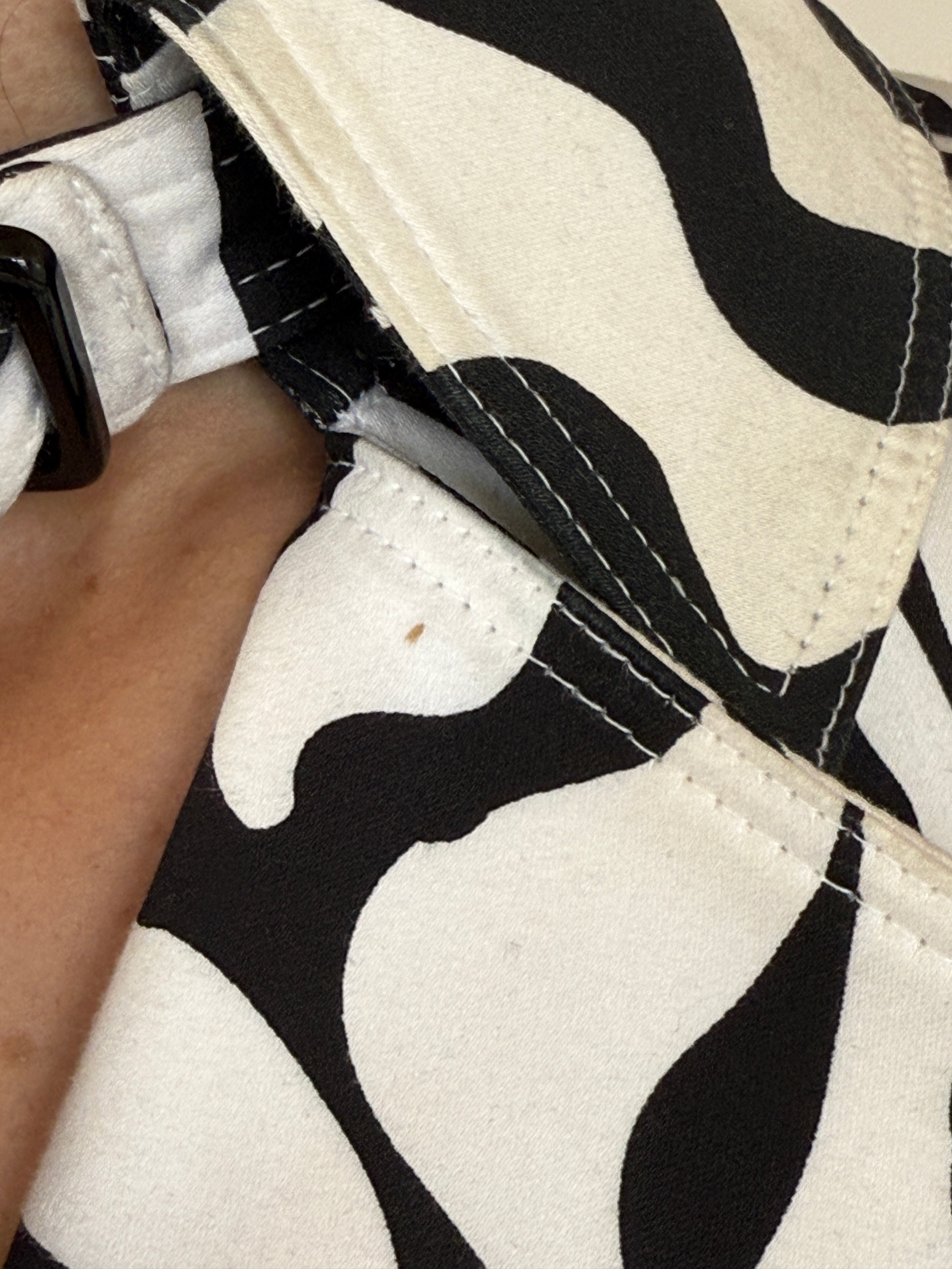 Vintage Zebra Print Belted Trench Jacket Black White 7666