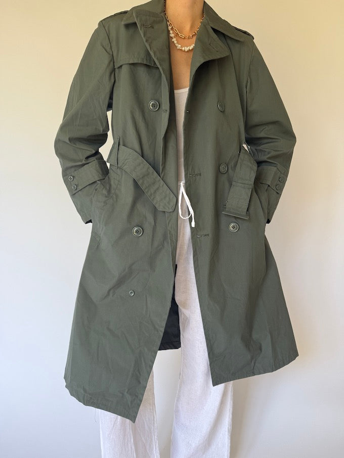 VINTAG TRENCH COAT GREEN 6165