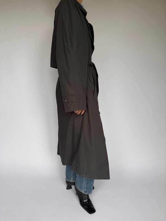 VINTAGE OVERSIZED TRENCH COAT CHARCOAL 5892