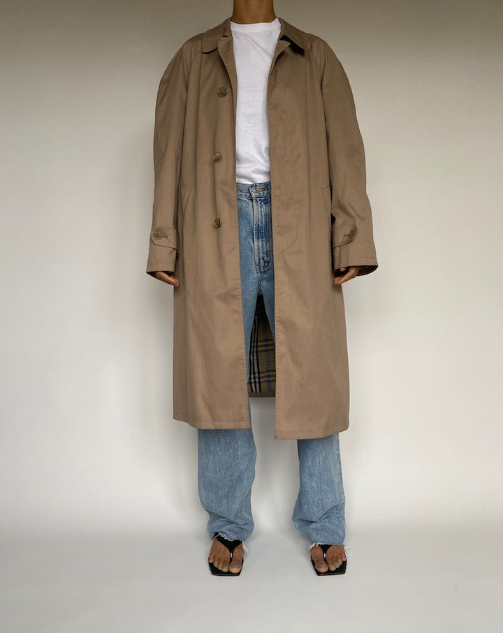 VINTAGE BEIGE OVERSIZED TRENCH COAT 2619