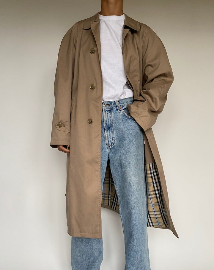 VINTAGE BEIGE OVERSIZED TRENCH COAT 2619