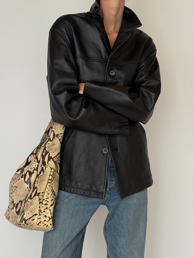 Vintage Leather Jacket Black 6474