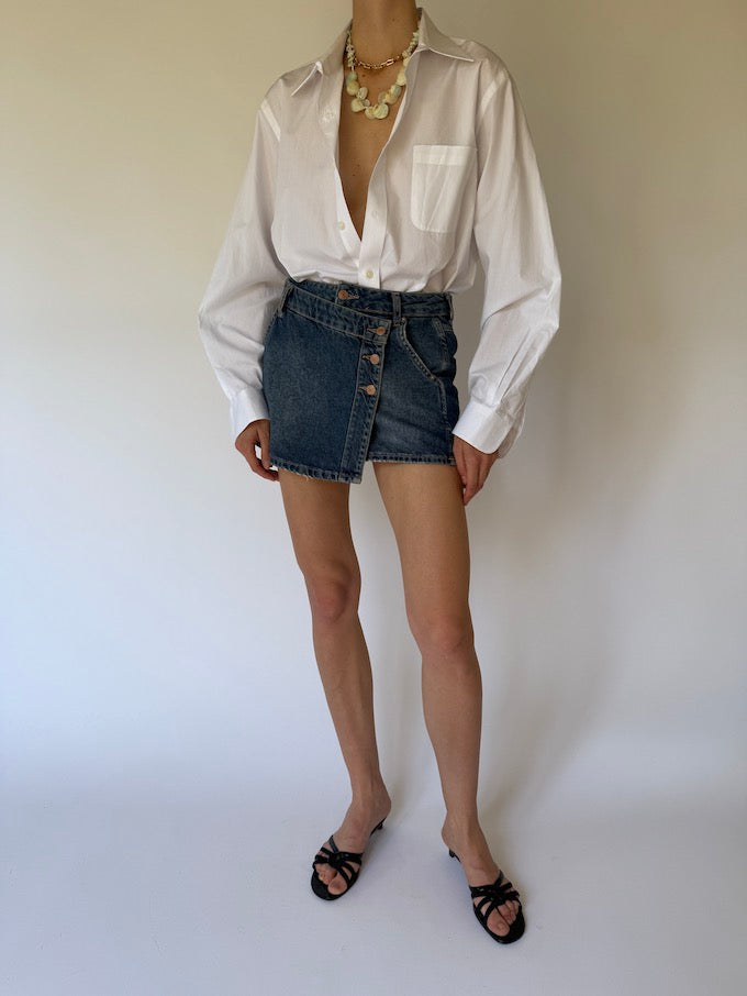 Vintage classic button-up shirt white 6006