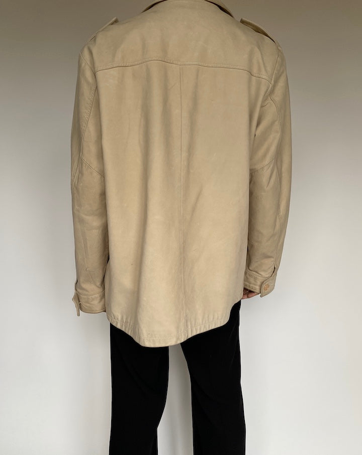 VINTAGE BEIGE DIESEL LEATHER JACKET 2622