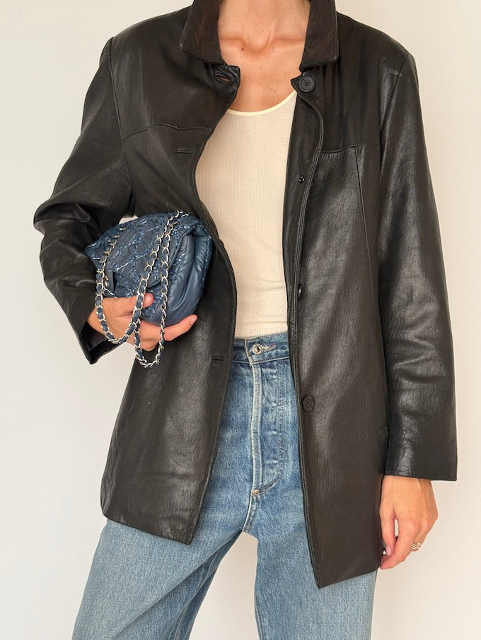 Vintage Leather jacket Black 6469