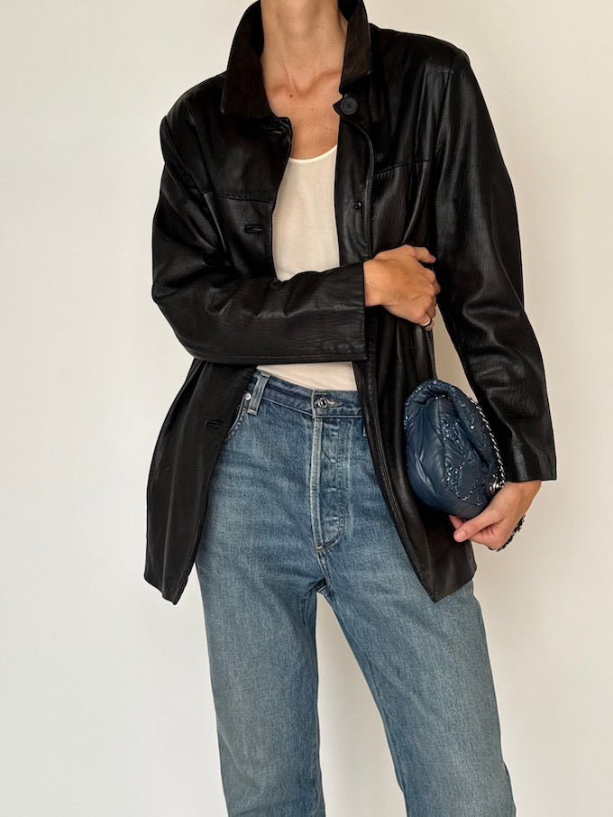 Vintage Leather jacket Black 6469