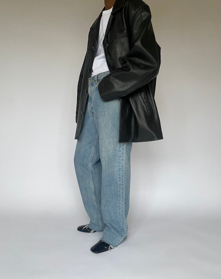 VINTAGE BLACK LEATHER JACKET 4861